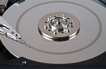 Opened defective hard disk drive