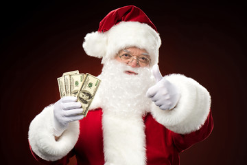 Santa Claus with dollars