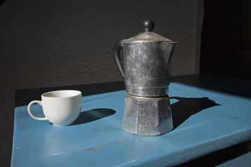 Coffee maker pot and cup