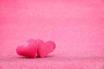 Obraz premium Valentine hearts on abstract background.