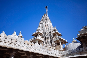 Interior of Ranakpur Temple in Rajasthan, India