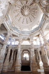 Obraz premium Interior of Ranakpur Temple in Rajasthan, India