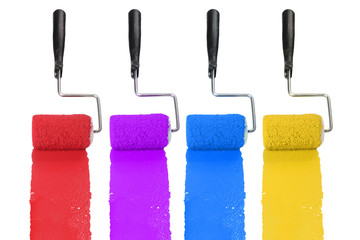 Paint Rollerswith Different Colors