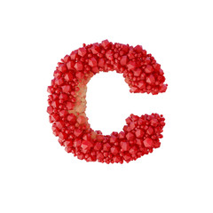 Super realistic 3d rendering of alphabet with crystal