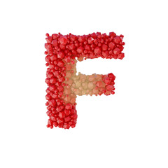 Super realistic 3d rendering of alphabet with crystal