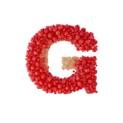 Super realistic 3d rendering of alphabet with crystal