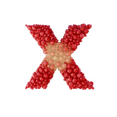 Super realistic 3d rendering of alphabet with crystal