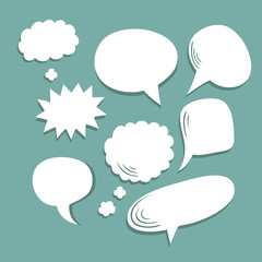 Vector set of different comic speech bubbles in trendy flat style.