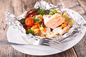 baked fish and vegetable