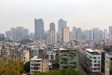 Fototapeta na wymiar Macau Stadt Panorama bei Tag