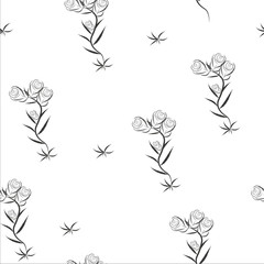 Vector seamless floral pattern. Abstract green leaves and flowers. illustration. EPS