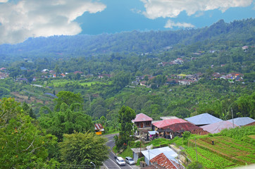 Obraz premium village in the mountains, Bedugul, Bali, Indonesia