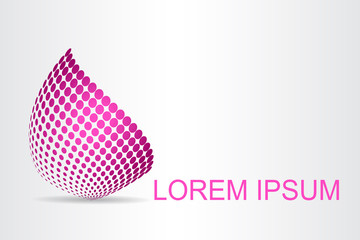 Logo stylized spherical surface with abstract shapes