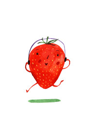 watercolor strawberry