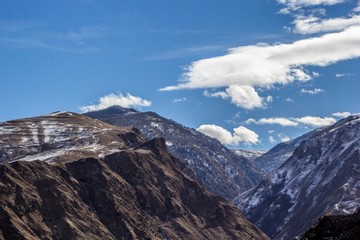 красивый вид на горное ущелье, пейзаж, природа Северного Кавказа