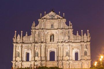 Fototapeta na wymiar Ruine von St. Paul's Kirche in Macau China