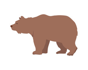 Brown Bear Vector Illustration in Flat Design
