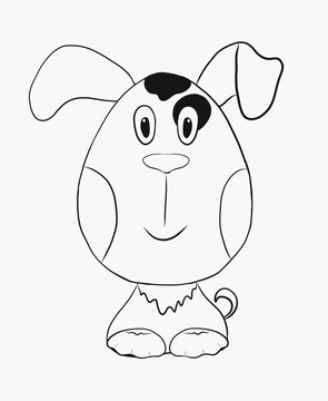 Coloring for kids, funny dog boy