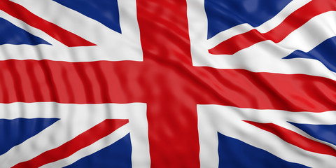 Waiving UK flag. 3d illustration