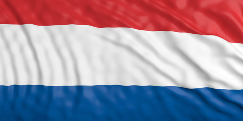Waiving Netherlands flag. 3d illustration