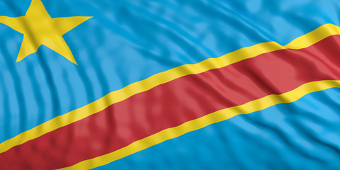 Waiving Congo flag. 3d illustration