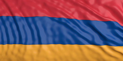 Waiving Armenia flag. 3d illustration