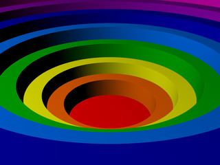 Colored concentric circles made in 3D