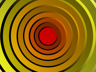 Colored concentric circles made in 3D
