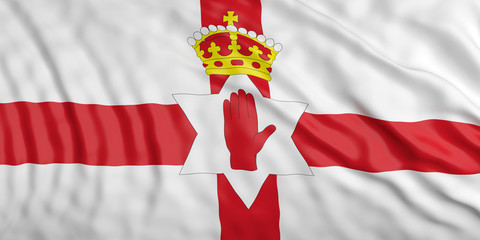 Waiving Ireland flag. 3d illustration