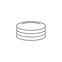 plates, dishes line icon, outline vector sign, linear pictogram isolated on white. logo illustration
