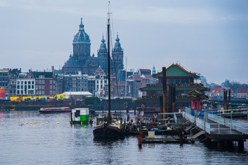 Amsterdam. City landscape. Winter season