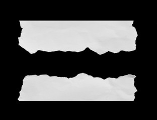 Ripped black and white paper, copy space.