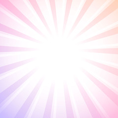 White rays star burst background, pastel colors, pink, yellow and purple. Abstract background with rays of light