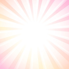 White rays star burst background, pastel colors, pink and yellow. Abstract background with rays of light