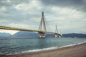 Obraz premium Rio-Antirrio Bridge (Charilaos Trikoupis) in Patras