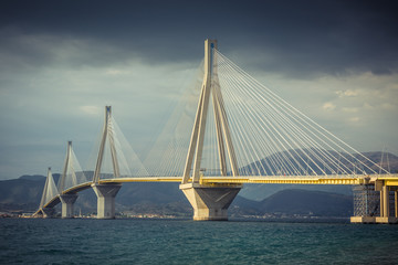 Fototapeta premium Rio-Antirrio Bridge (Charilaos Trikoupis) in Patras