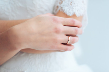 bride's hands with manicure