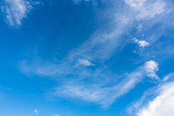 blue sky background with tiny clouds