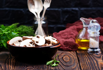 raw mushroom