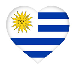 Obraz premium Flag of Uruguay Heart