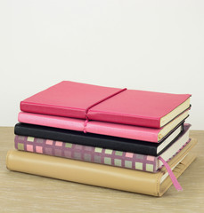 Various design and color of stack of books