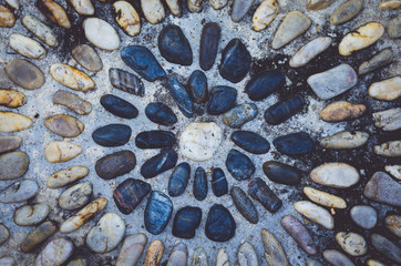 texture of  beautiful stone on walk way in garden.