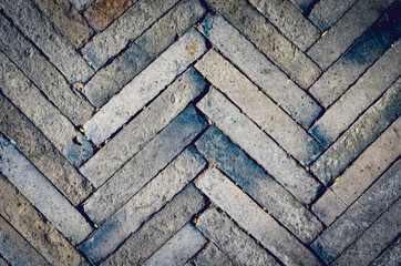 texture pattern of brick on path way.