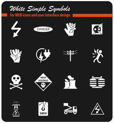 high voltage icon set