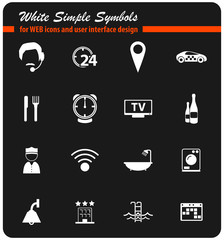 hotel room services icon set