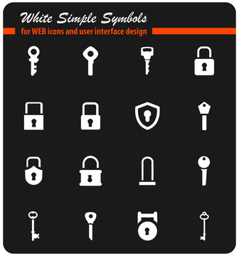 lock and key icon set