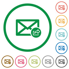 Export mail flat icons with outlines