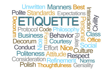 Etiquette Word Cloud - obrazy, fototapety, plakaty