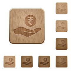Rupee earnings wooden buttons