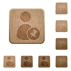 Pin user account wooden buttons